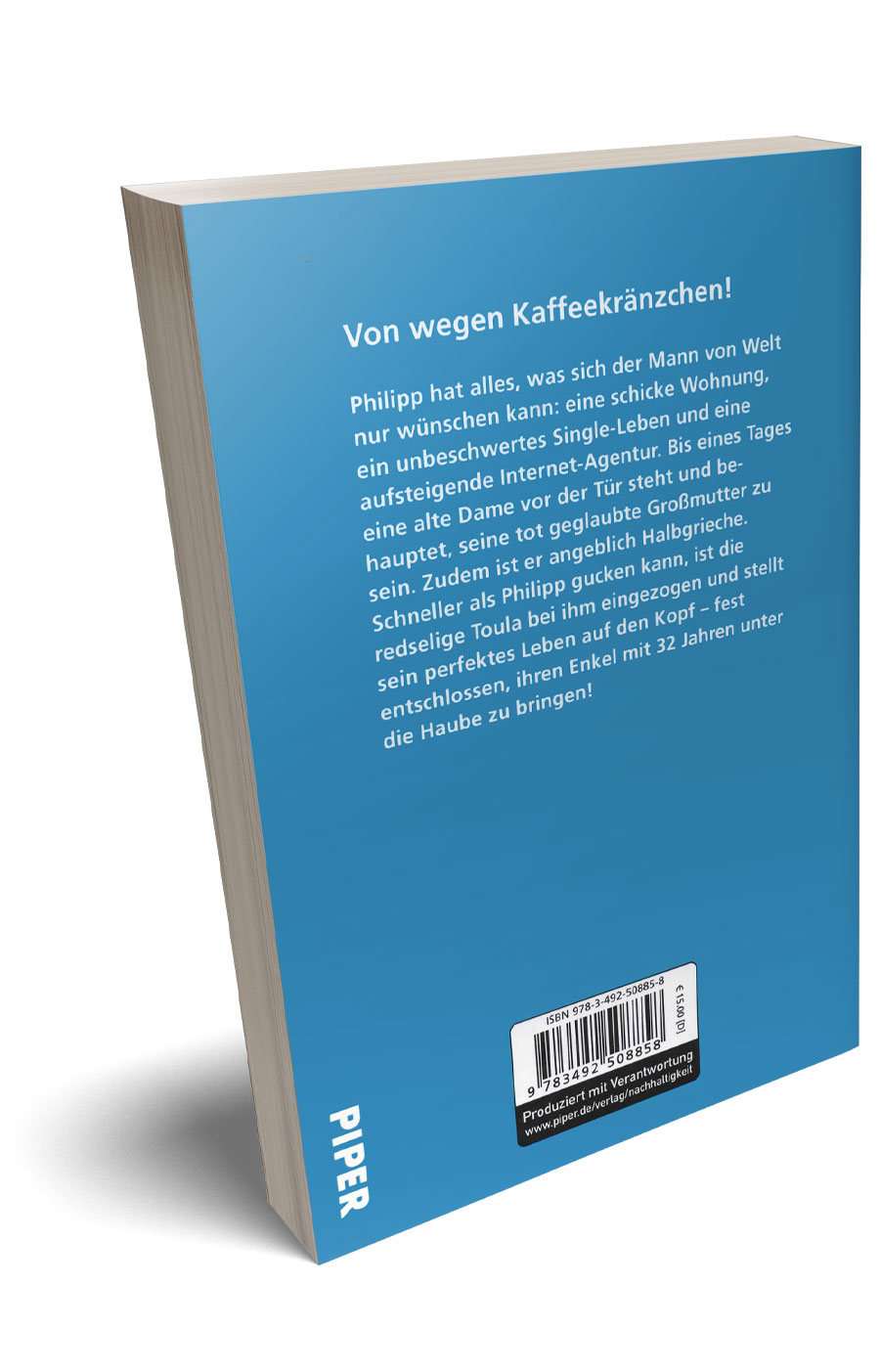 Bild von der Rückseite der Taschenbuchausgabe von Ein Hund für zwei inklusive des Klappentexts